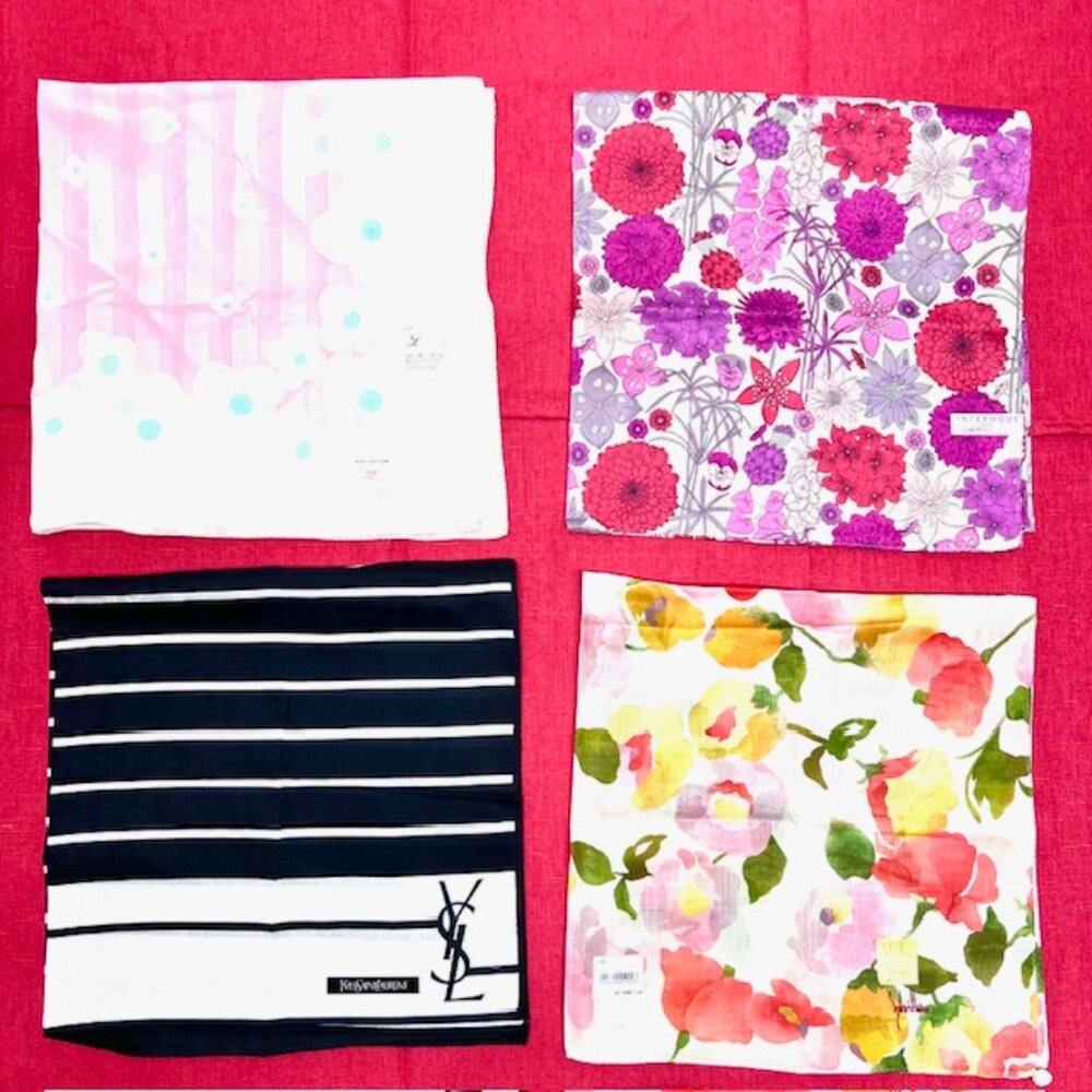 BUNDLE 4: YSL-COURREGES-LIBERTY-SHILLA Scarf/Lg Handker Cott/Silk 24" - 22"(93) - Picture 10 of 16
